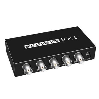 1 In 4 Out SD-SDI / HD-SDI / 3G-SDI Distribution Amplifier Video SDI Splitter(US Plug)