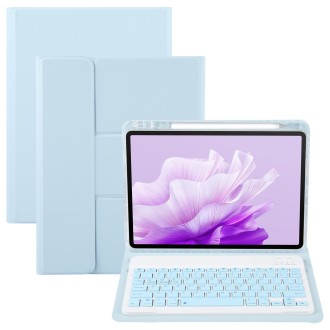 For Huawei MatePad Air 11.5 Square Button Bluetooth Keyboard Rotatable Holder Leather Case(Sky Blue)