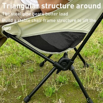 Large Outdoor Camping Leisure Beach Portable Folding Chair (Black)