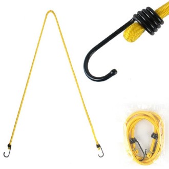 Outdoor Bundling Rope Elastic Tents Metal Buckle High Stretch Clothesline Camping Luggage Packing Hook(Single Hook Yellow)