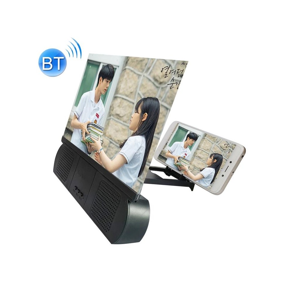 F9 10 inch Universal Chargeable Mobile Phone Screen Amplifier HD Video Amplifier with Silicone Suction Cup Stand & Bluetooth Spe