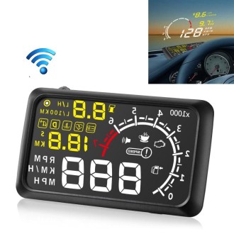 X3 Bluetooth 5.5 inch Car OBDII / EUOBD HUD Vehicle-mounted Head Up Display Security System, Support Speed & Fuel Consumption, O