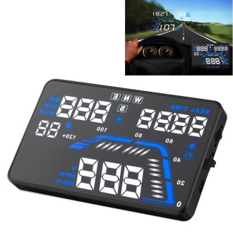 Q7 5.5 inch Car GPS HUD Vehicle-mounted Head Up Display Security System, Support Speed & Real Time & Altitude & Over Speed Alarm