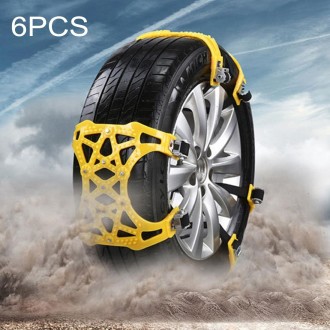 6 PCS Car Snow Tire Anti-skid Chains Winter Car Snow Tire Chains Wheel Chains Anti-skid Belt Thickened Anti-slip Chains with Eff