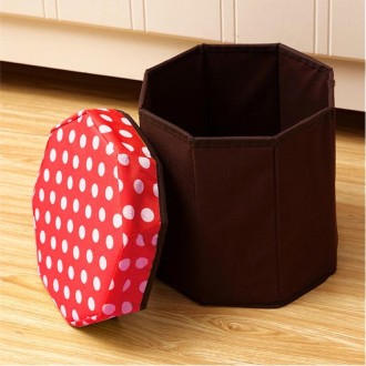 Household Multifunctional Folding Seating Storage Stool(Red)