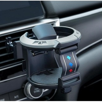 Car Air Conditioner Air Outlet Water Cup Holder Ashtray With Hook(Black Gray)