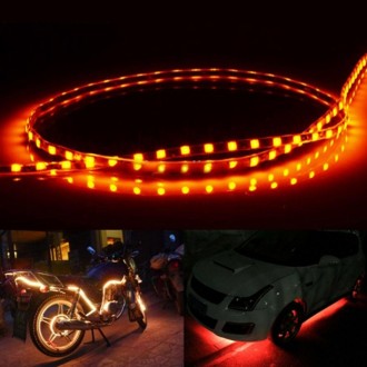 5 PCS 45 LED 3528 SMD Waterproof Flexible Car Strip Light for Car Decoration, DC 12V, Length: 90cm(Yellow Light)