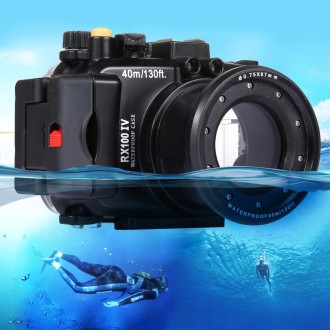 PULUZ 40m Underwater Depth Diving Case Waterproof Camera Housing for Sony RX100 IV(Black)