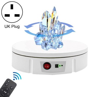 22cm Charging Rotating Display Stand Video Shooting Turntable, Load: 50kg, Power Plug:UK Plug(White)