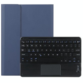 DY-E10 2 in 1 Removable Bluetooth Keyboard + Protective Leather Tablet Case with Touchpad & Holder for Lenovo Tab E10(Blue)