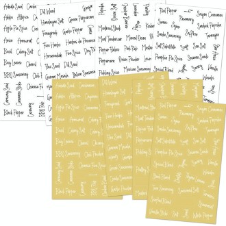 276 PCS Transparent Waterproof Spice Labels 2 Color Combination Pantry Markers(8 Sheets / Set)