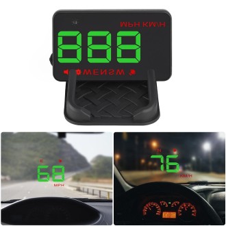 Geyiren A5 HUD 3.5 inch Car Head Up Display with GPS System, Two Mode Display, Light Sensors, KM/h MPH Speed, Compass, Speed Ala