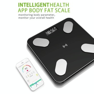 Smart Bluetooth Weight Scale Home Body Fat Measurement Health Scale Battery Model(Black True Class)