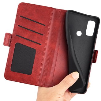 For Ulefone note 10 Dual-side Magnetic Buckle Leather Phone Case(Red)