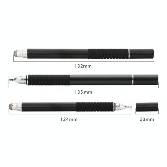 AT-31 Conductive Cloth Head + Precision Sucker Capacitive Pen Head 2-in-1 Handwriting Stylus with 1 Pen Head(Black)