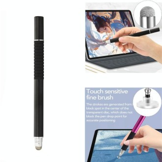 AT-31 Conductive Cloth Head + Precision Sucker Capacitive Pen Head 2-in-1 Handwriting Stylus with 1 Pen Head(Black)