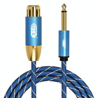 EMK KN603 2Pin 6.5mm Canon Line Balanced Audio Microphone Line,Cable Length: 1m(Blue)