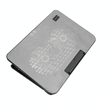 N99 USB Dual Fan Hollow Carved Design Heat Dissipation Laptop Cooling Pad(Gray)