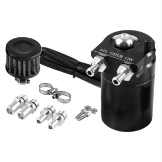 Universal Racing Aluminum Oil Catch Can Oil Filter Tank Breather Tank, Capacity: 300ML(Black)