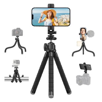 APEXEL APL-JJ025 Camera Mobile Phone Outdoor Selfie Live Lazy Bracket Multifunctional Octopus Tripod(Black)