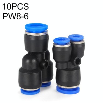 PW8-6 LAIZE 10pcs Plastic Y-type Tee Reducing Pneumatic Quick Fitting Connector