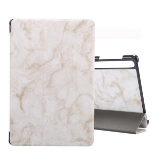 For Galaxy Tab S6 10.5 T860 Marble Texture Pattern Horizontal Flip Leather Case, with Three-folding Holder & Sleep / Wake-up Fun