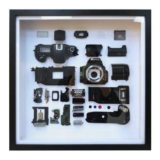 Non-Working Display 3D Mechanical Film Camera Square Photo Frame Mounting Disassemble Specimen Frame, Model: Style 3, Random Cam