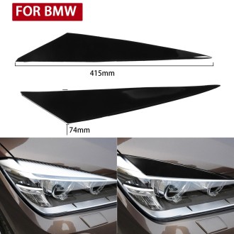 Pair Car Lamp Eyebrow Soft Decorative Sticker for BMW X1 E842 2009-2014 (Black)