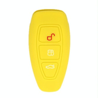 For Ford Focus/Mondeo 2pcs Folding Three-Button Key Protect Cover(Yellow)