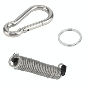 RV Trailer Spring Safety Rope Breakaway Cable, Safety Buckle Size:M10 x 100mm(Silver)