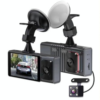 3 Camera Lens 3-inch IPS Screen WiFi Car Dash Cam 1080P Night Vision Dash Camera for Cars 64G