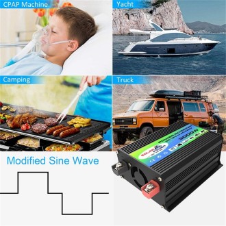 Tang I Generation 12V to 220V 3000W Intelligent Car Power Inverter with Dual USB(Black)