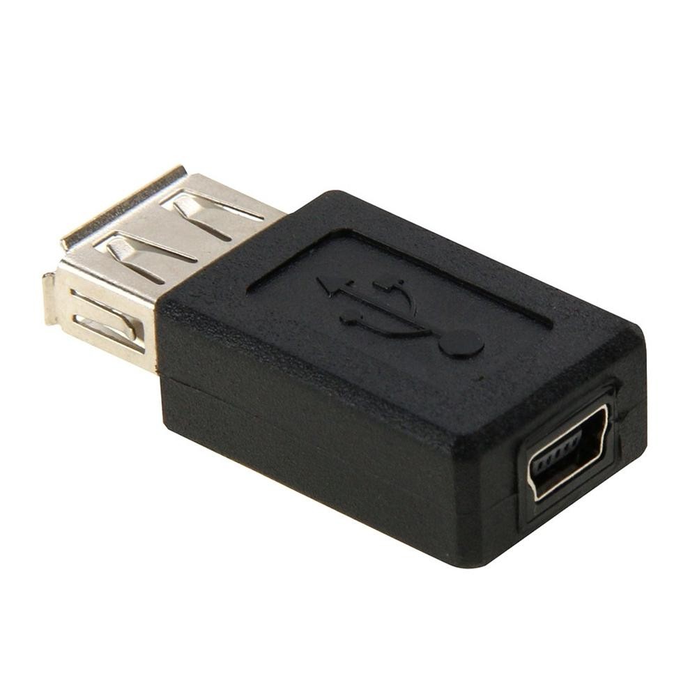 USB 2.0 AF to Mini 5 Pin USB Female Adapter(Black)