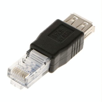 RJ45 Male to USB AF Adapter(Black)