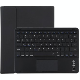 TG-102BC Detachable Bluetooth Black Keyboard + Microfiber Leather Tablet Case for iPad 10.2 inch / iPad Air (2019), with Touch P