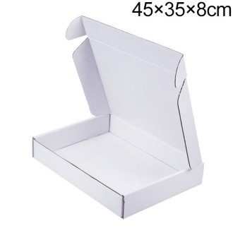 Shipping Box Clothing Packaging Box, Color: White, Size: 45x35x8cm