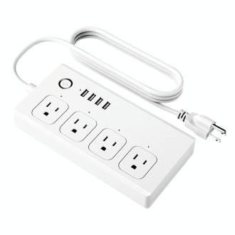 WiFi 10A SM-SO301-U 2500W 4 Holes + 4 USB Smart Power Strip, US Plug(White)