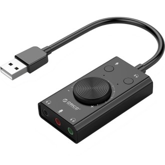 ORICO SC2 Multi-function USB External Driver-free Sound Card with 2 x Headset Ports & 1 x Microphone Port & Volume Adjustment (B