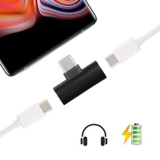 USB-C/Type-C to Type-Cx2 Charging & Listening Converter, For Galaxy, HTC, Google, LG, Sony, Huawei, Xiaomi, Lenovo and Other And