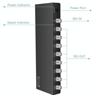 1 In 8 Out SD-SDI / HD-SDI / 3G-SDI Distribution Amplifier Video SDI Splitter(US Plug)