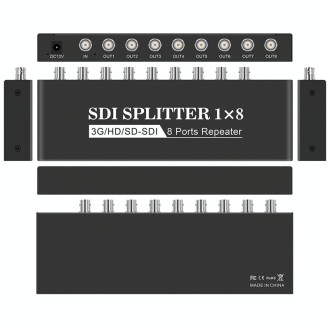 1 In 8 Out SD-SDI / HD-SDI / 3G-SDI Distribution Amplifier Video SDI Splitter(US Plug)