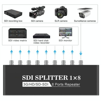 1 In 8 Out SD-SDI / HD-SDI / 3G-SDI Distribution Amplifier Video SDI Splitter(US Plug)