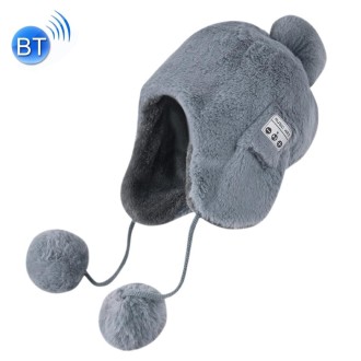 Bluetooth Warm Plush Hat, Supports Phone Answering & Bluetooth Photo Taking & Music Playing(Grey)