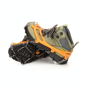 AOTU AT8601 8 Spikes Outdoor Climbing Crampon Snow Non-slip Shoe Cover (Orange)