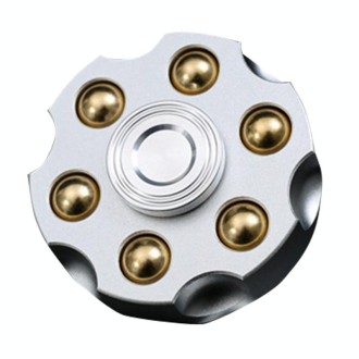 EDC Removable Fingertip Spinner Revolver Clip Pure Brass Stress Relief Toys(Silver)