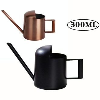 300ML Stainless Steel Watering Can with Long Spout(Black)