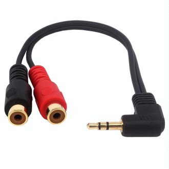 JUNSUNMAY 3.5mm Male Elbow to Dual RCA Stereo Audio Cable Adapter 20cm