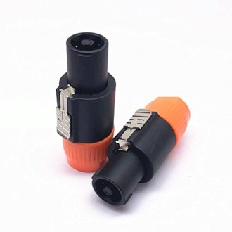 10pcs Audio Four-core Professional Speaker Plug NL4FC Audio Line Connector Amplifier Ohm Connector(Orange)