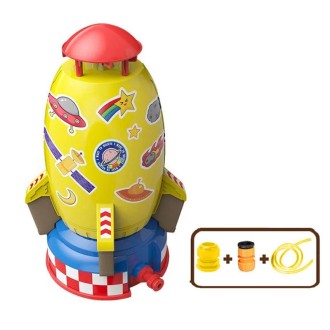 Rotating Sprinkler Flying Children Water Toys, Color: Yellow Rocket + 2 Joints + 3m Tube