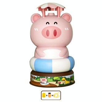 Animal Rotating Sprinkler Flying Children Water Toys, Style: Pig + 2 Joints + 3m Tube